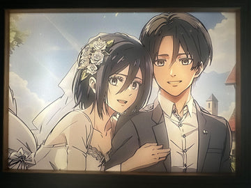 Attack on Titan Wedding LED Painting Anime light Artwork Night Light
