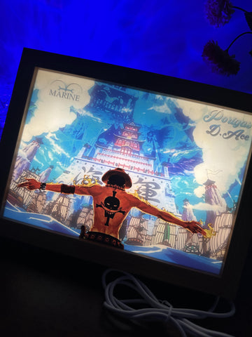 One Piece Portgas D. Ace LED Painting Anime Light