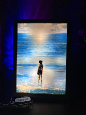 Attack on Titan Beach Scene LED Painting Anime light Artwork Night Light