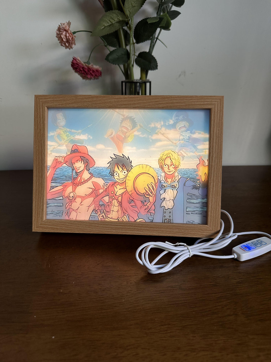 One Piece Luffy and Two Friends LED  Painting Anime Light