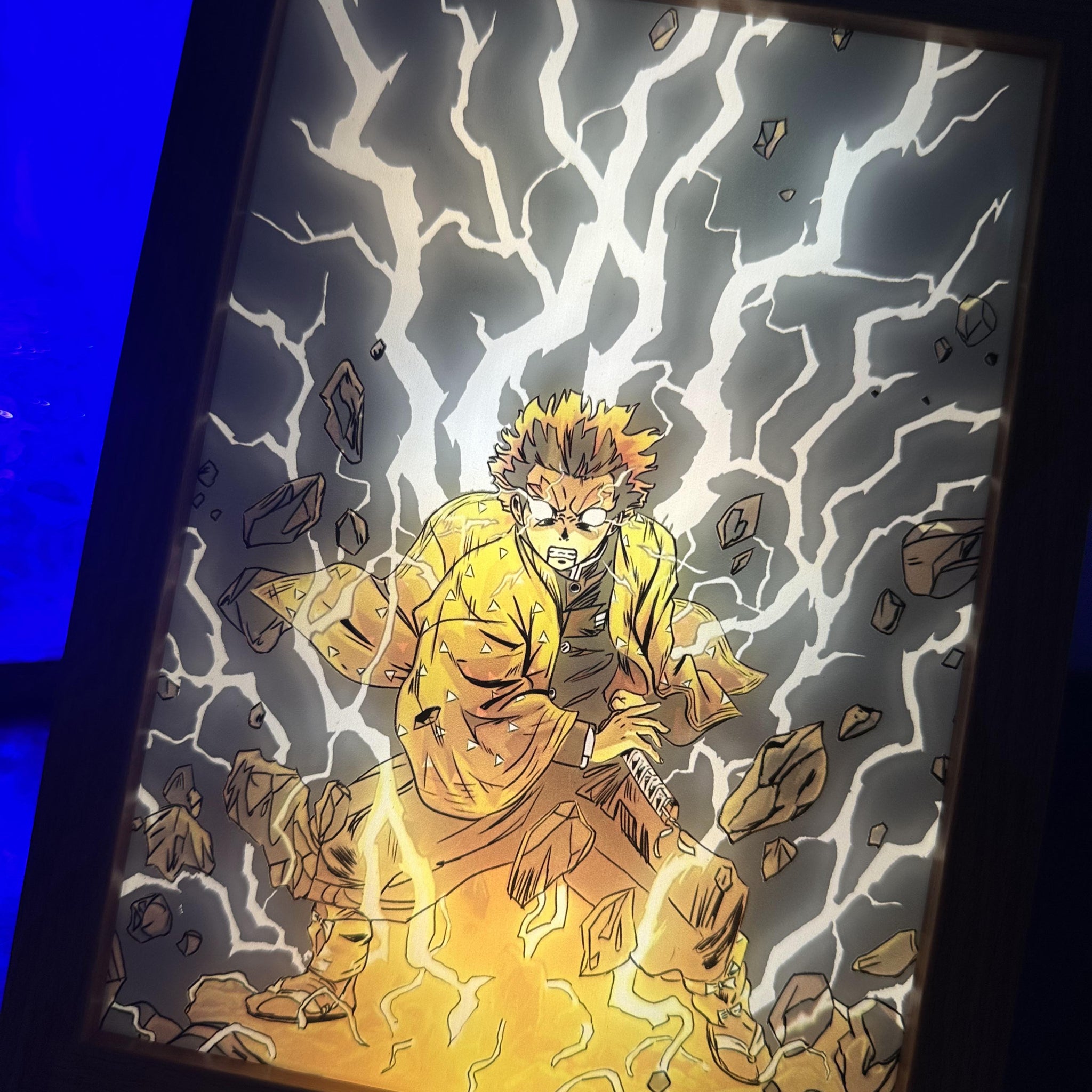 Demon Slayer Zenitsu Agatsuma LED  Painting Anime Light