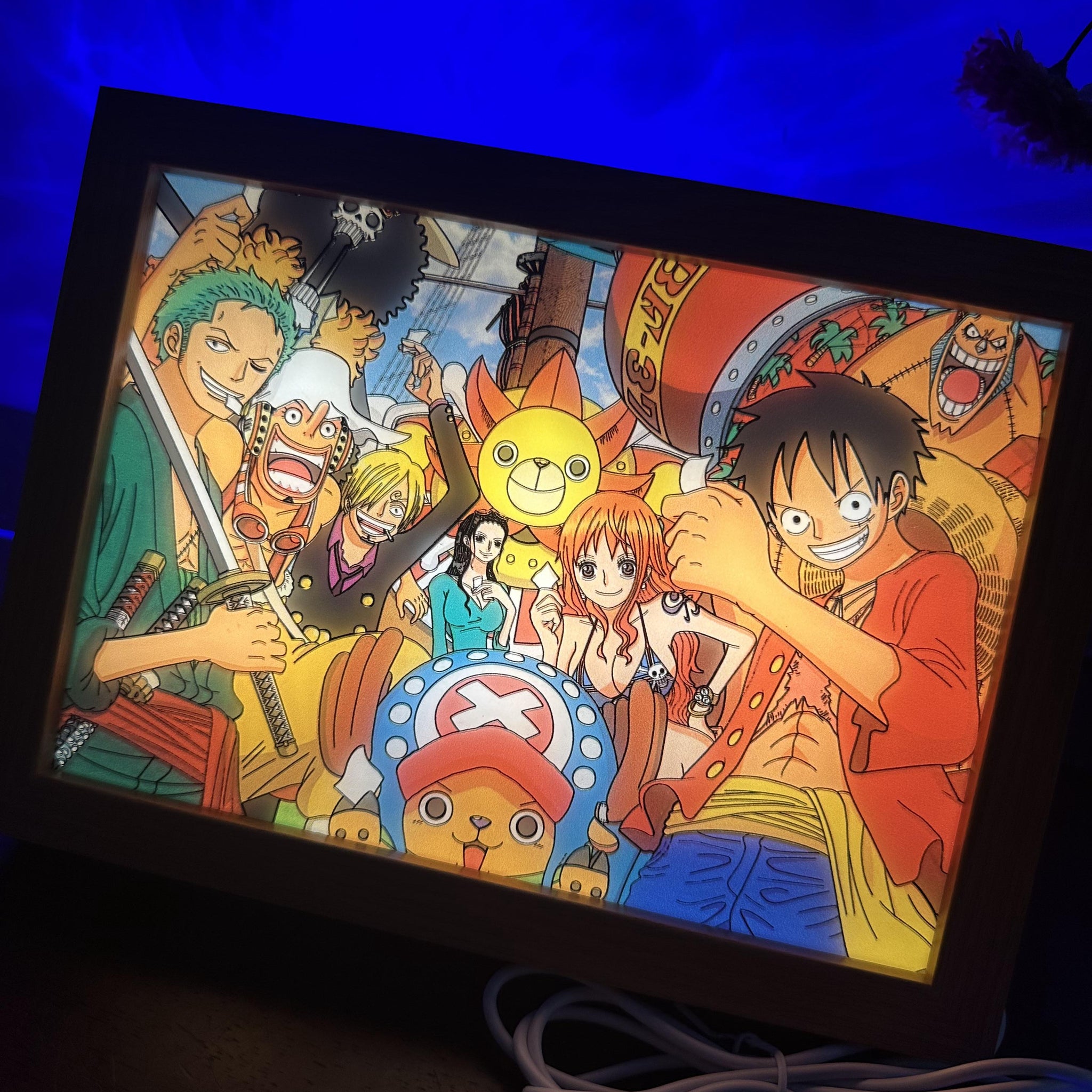One Piece Luffy and Friends LED  Painting Anime Light All