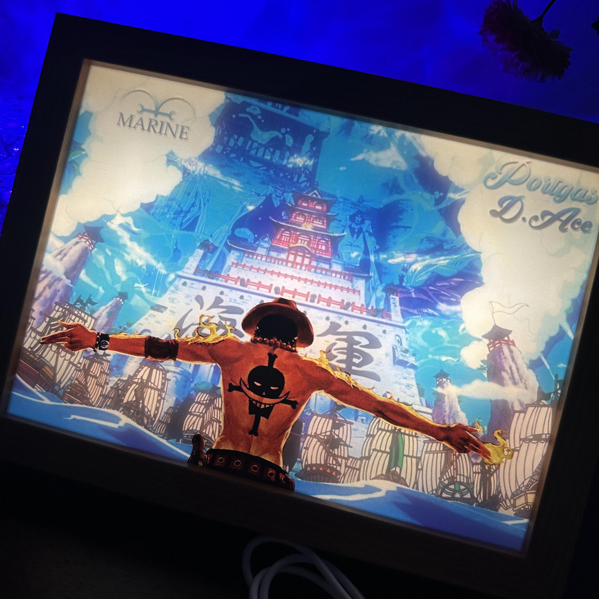 One Piece  Portgas D. Ace LED  Painting Anime Light
