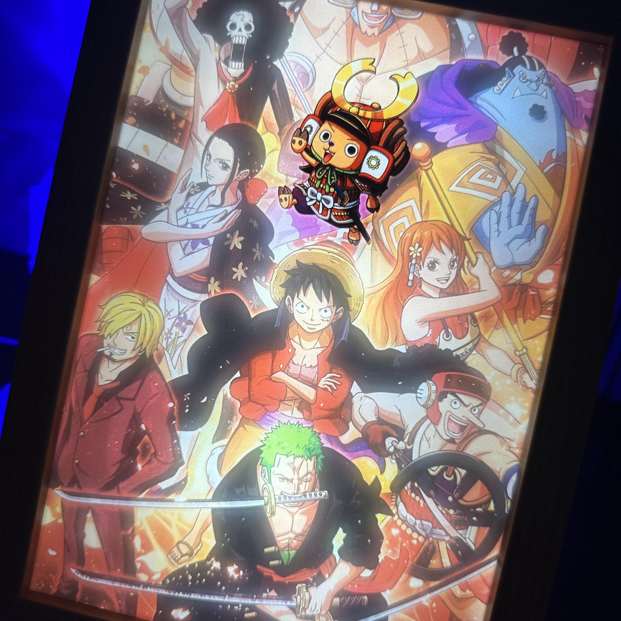 One Piece Luffy and Friends LED  Painting Anime Light