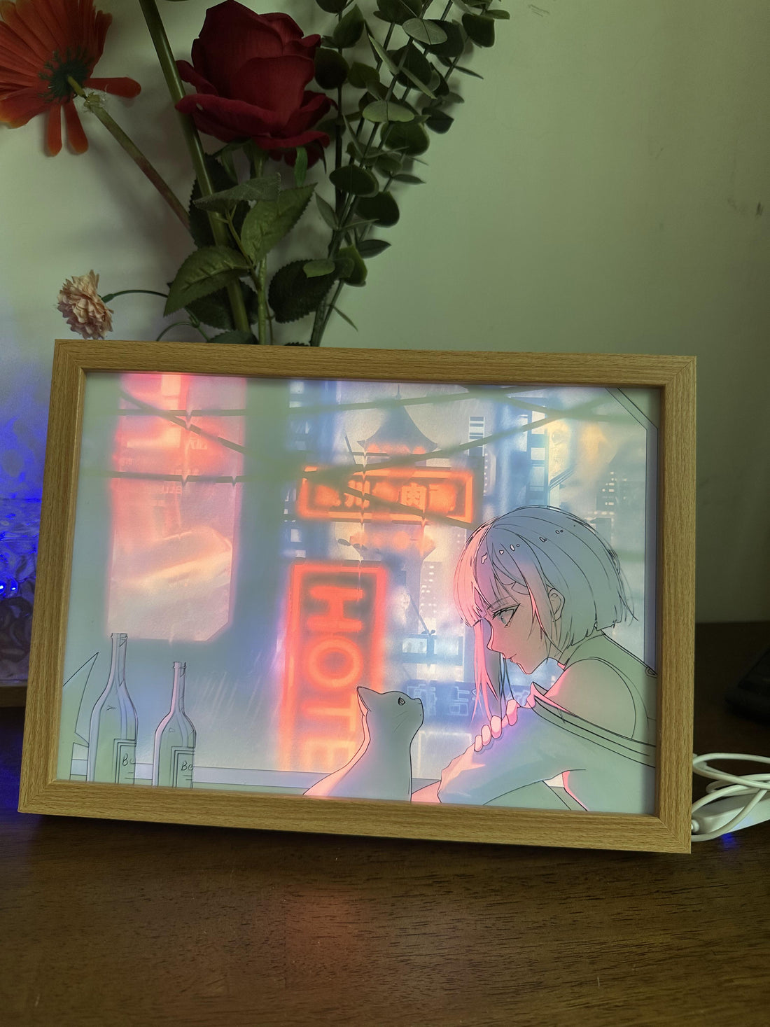 Cyberpunk Edgerunners Lucy LED Painting Light Anime Artwork Night Light