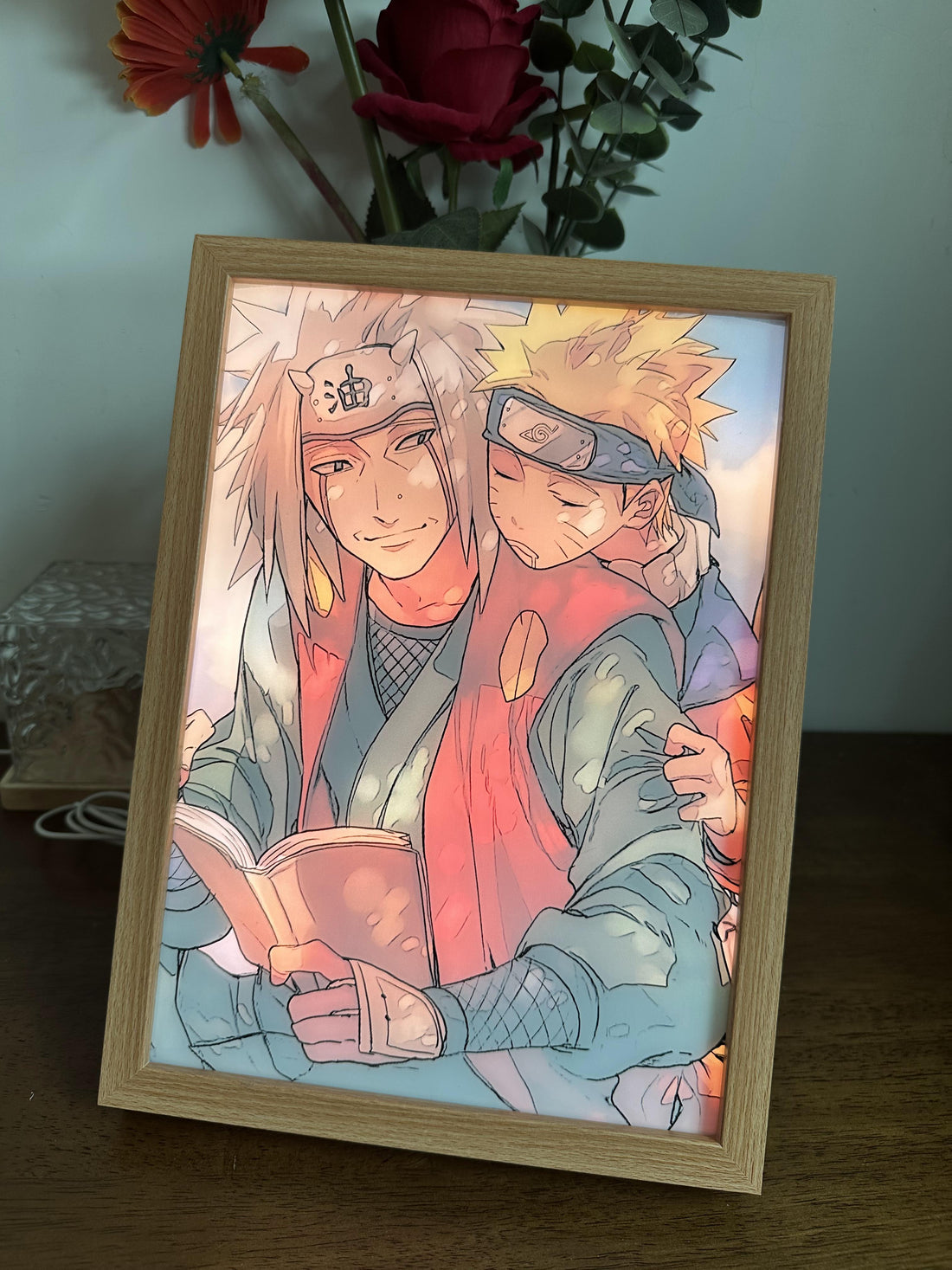 Naruto & Jiraiya LED  Painting Light  Artwork Night Light Anime