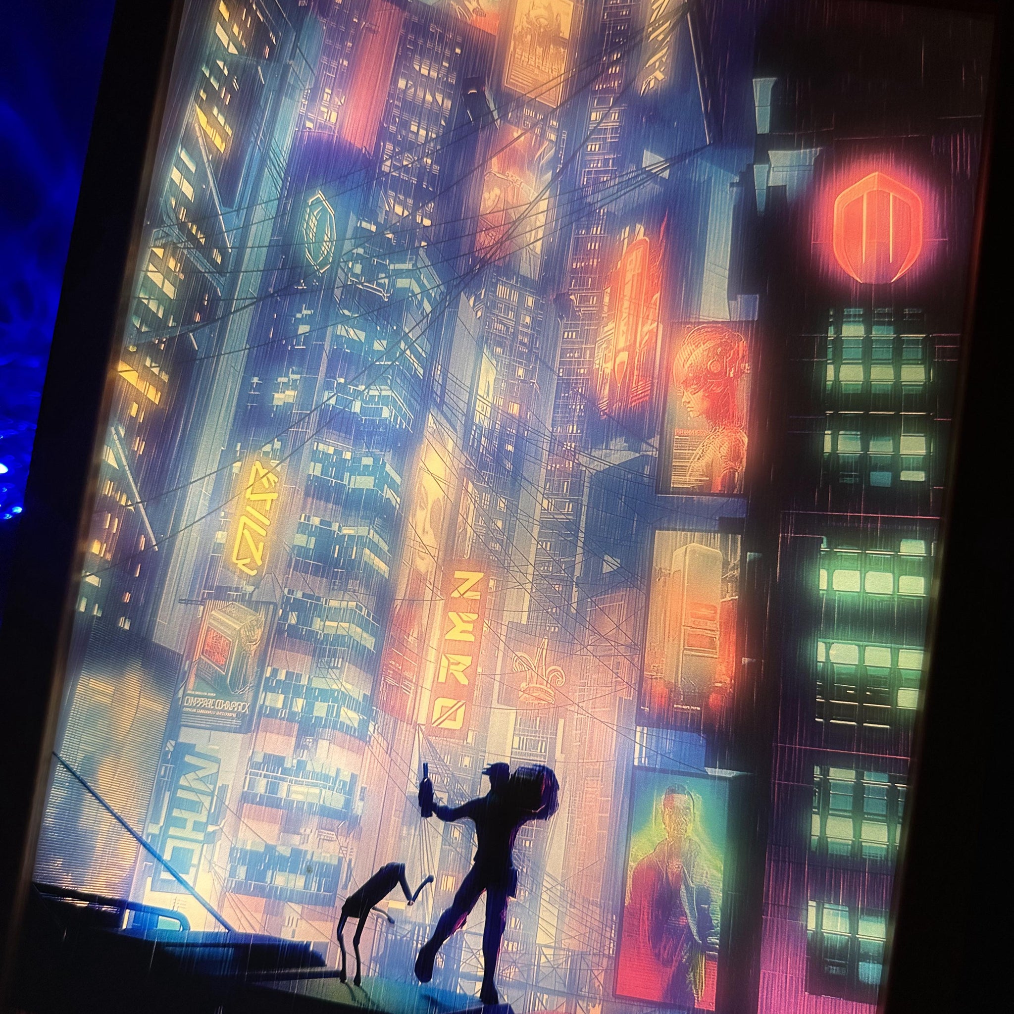 Cyberpunk Companions  LED Painting Light Anime Artwork Night Light
