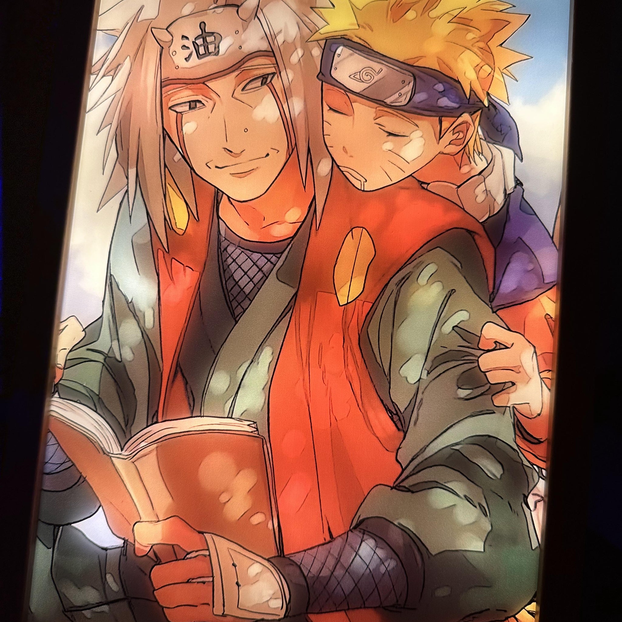 Naruto & Jiraiya LED  Painting Light  Artwork Night Light Anime
