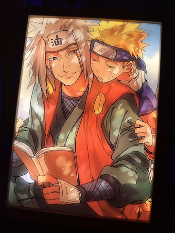 Naruto & Jiraiya LED  Painting Light  Artwork Night Light Anime