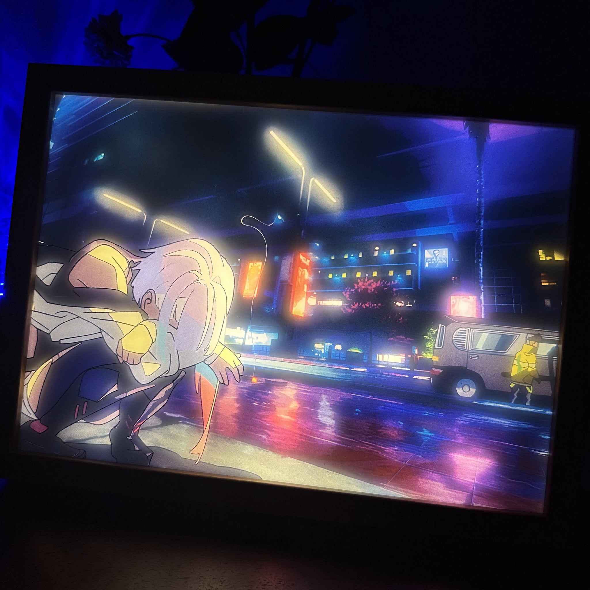 Cyberpunk Edgerunners  LED Painting Light Anime Artwork Night Light
