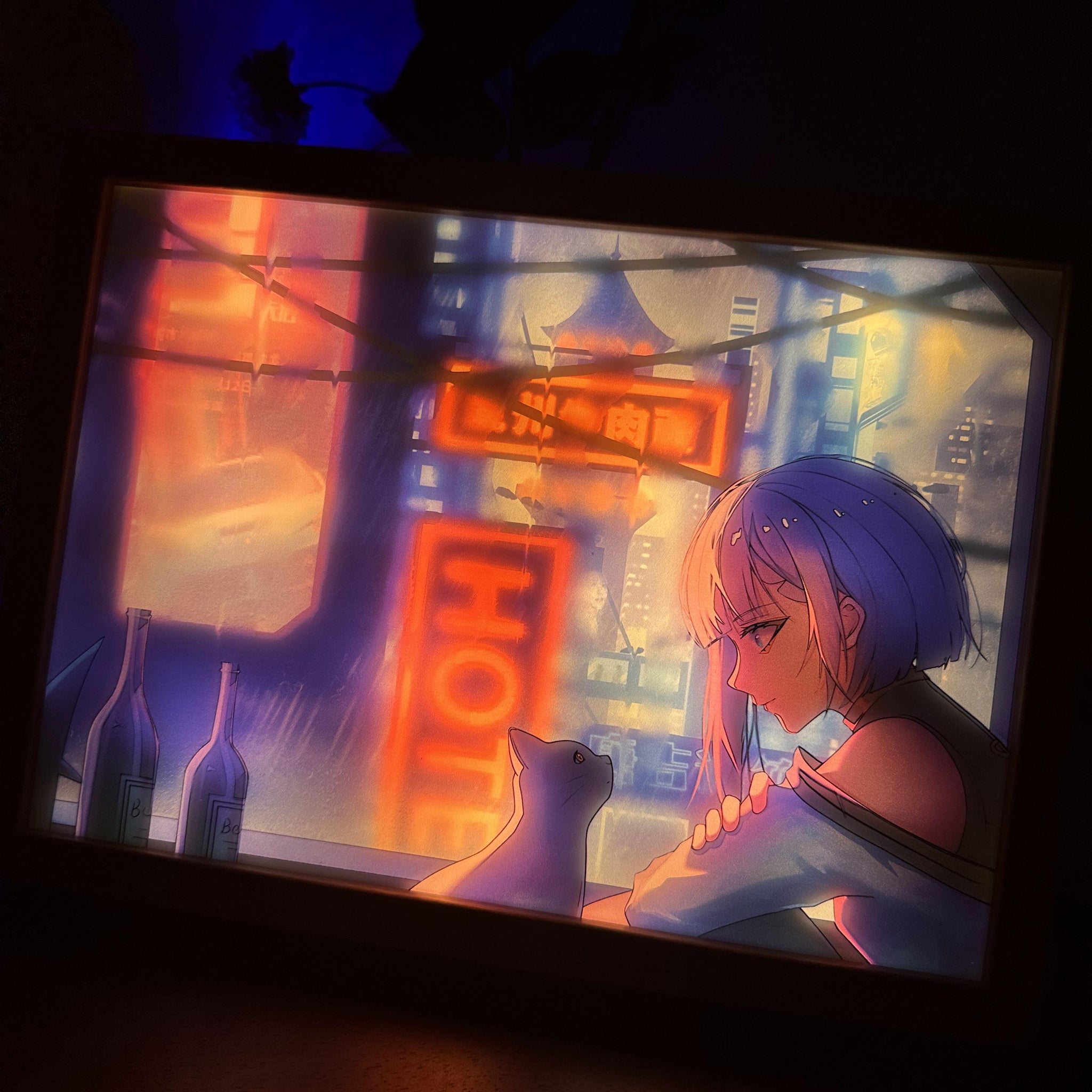 Cyberpunk Edgerunners Lucy LED Painting Light Anime Artwork Night Light