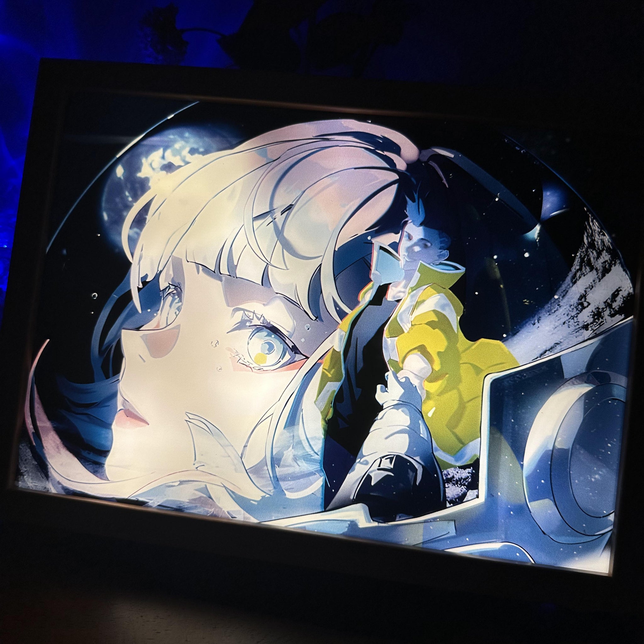 Cyberpunk Edgerunners LUCY and David LED Painting Light Anime Artwork Night Light