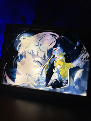 Cyberpunk Edgerunners LUCY and David LED Painting Light Anime Artwork Night Light