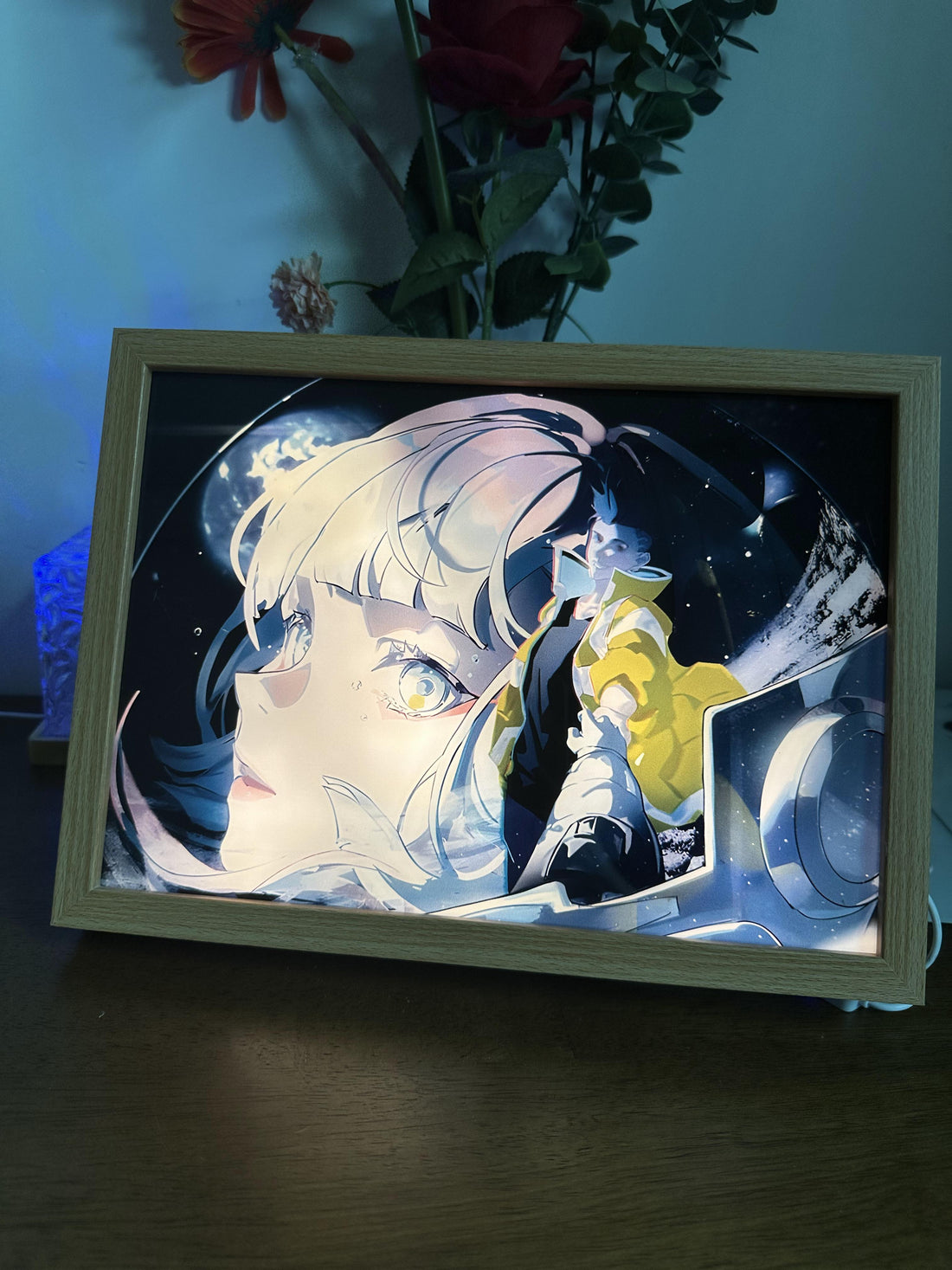 Cyberpunk Edgerunners LUCY and David LED Painting Light Anime Artwork Night Light