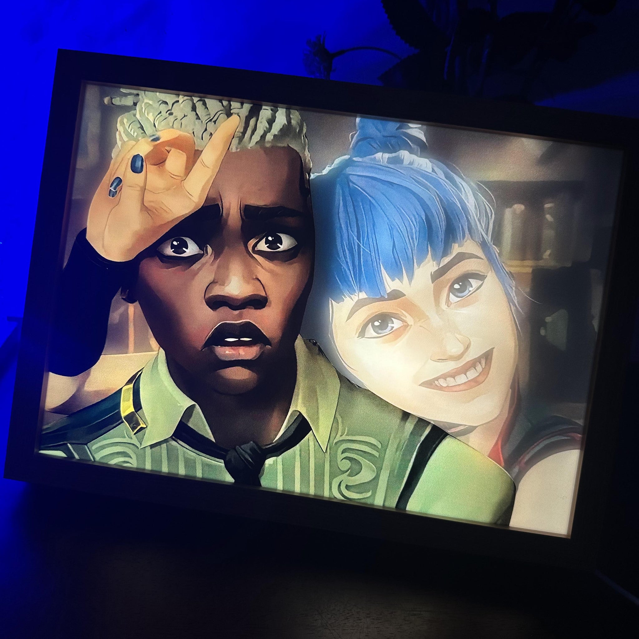 Arcane -Jinx&Ekko2 LED Painting Anime light  Artwork Night Light