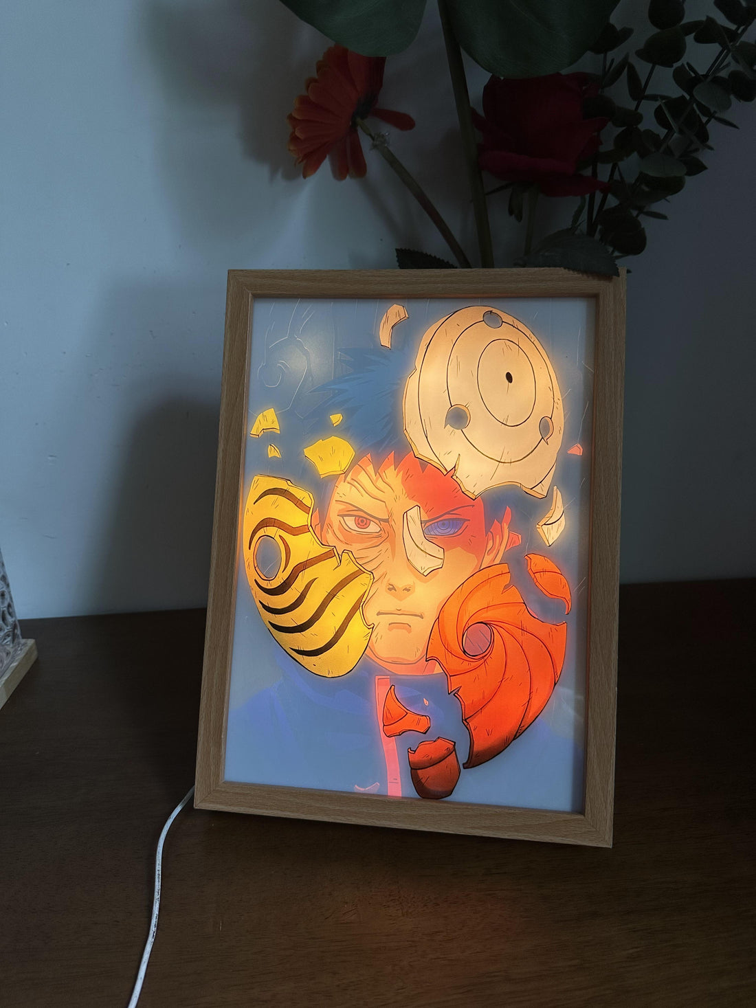 Naruto  Uchiha Obito LED  Painting Light  Artwork Night Light Anime