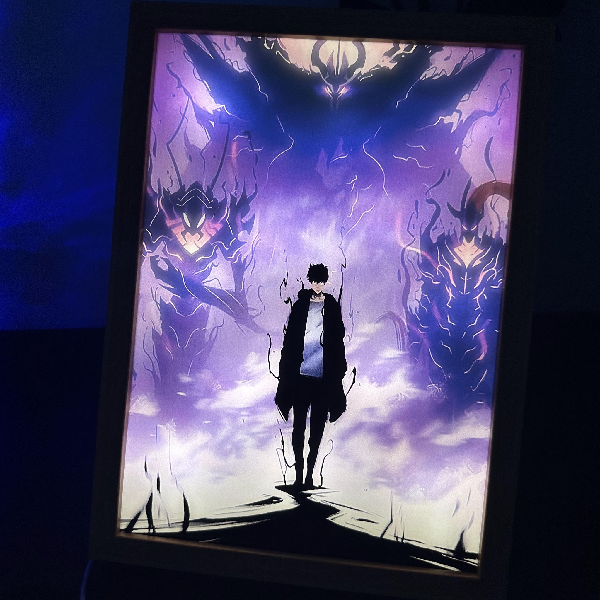 Solo Leveling Sung Jin-Woo  LED Painting Anime light  Artwork Night Light