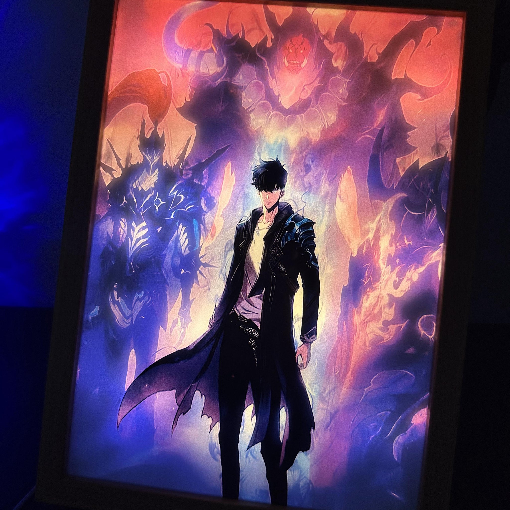 Solo Leveling Sung Jin-Woo 02  LED Painting Anime light  Artwork Night Light